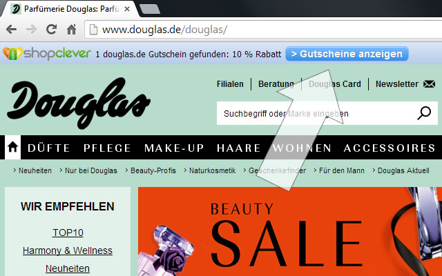 Gutschein add-on Google Chrome