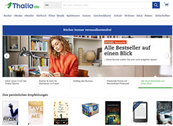 Thalia Gutschein für Deine Bestellung Kaufe Spielwaren, Dekorationsartikel, CDs und Filme günstiger mit dem Thalia Gutschein.