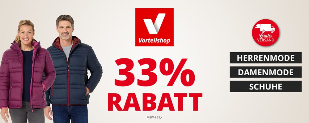 33% Rabattcode für den Vorteilshop